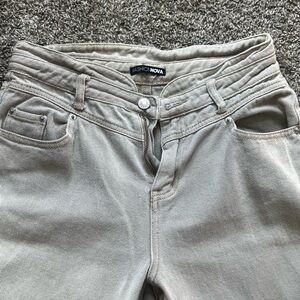 Fashion Nova Beige Denim Pants
